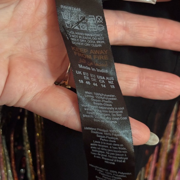 NastyGal Tassel Beaded Mini Shift Dress In Black - Picture 7 of 16